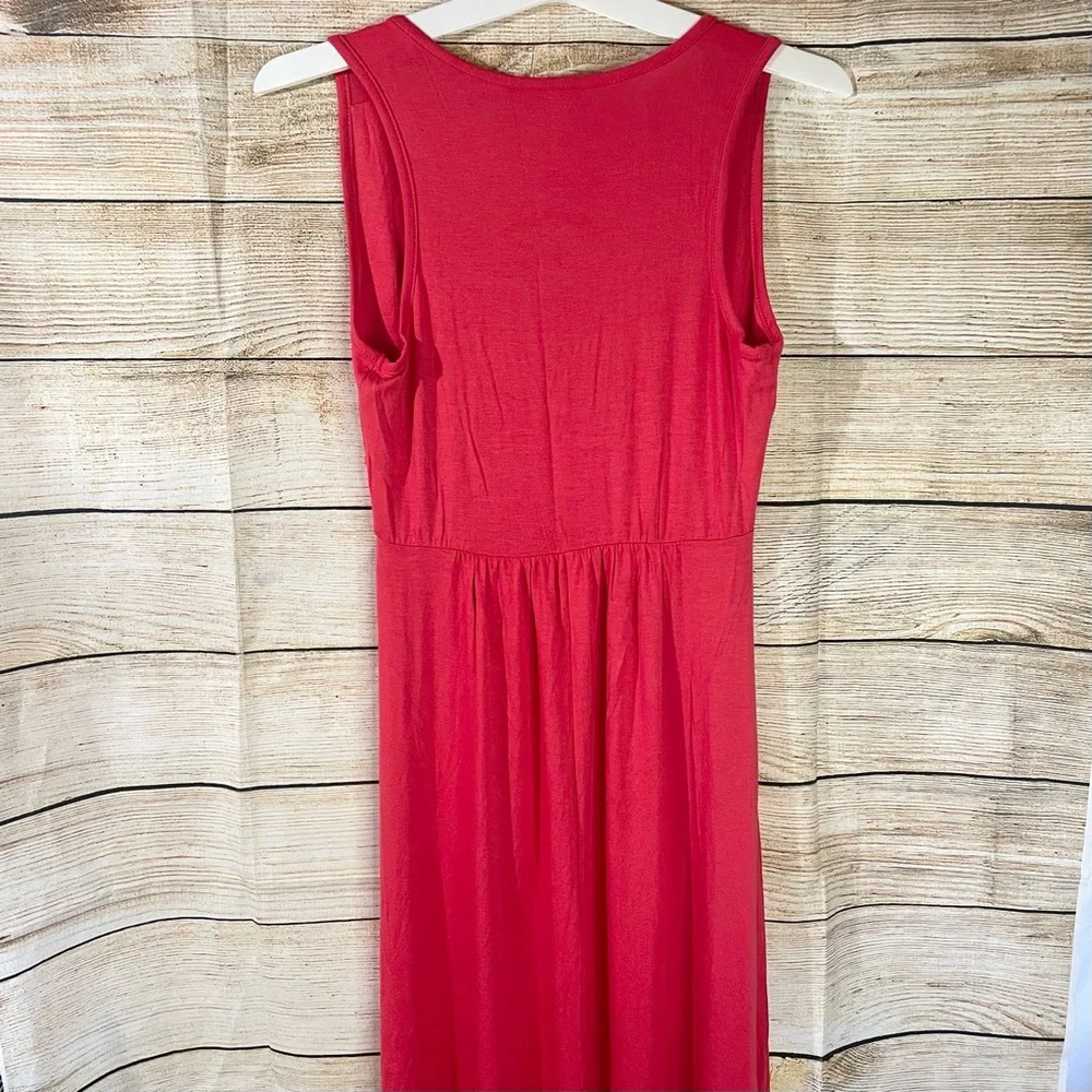 Loveappella v-neck jersey stretch orange maxi sleeveless dress Size XS pullover - Picture 8 of 9